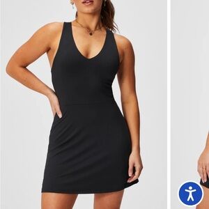 Fabletics On the Go Built In Bra Dress Black VNeck Athletic See Photos for Size